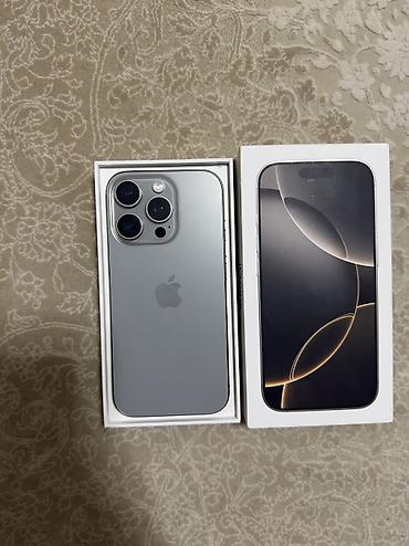IPhone 16 Pro, Б/у, 256 ГБ, Natural Titanium, Защитное стекло, Чехол, Кабель, 89 %