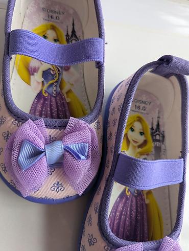 disney: Балетки туфли чешки Балетки Disney Rapunzel, размер 16.0. На ножку — 2