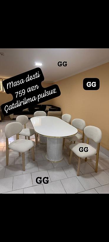 Sifarişlə mebel: Oval masa, Qonaq otağı üçün, 6 nəfər — 1