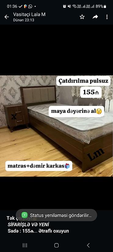 210: *Tək çarpayı*👑 _*SİFARİŞLƏ VƏ YENİ*_ *Sadə : 155₼* — 1