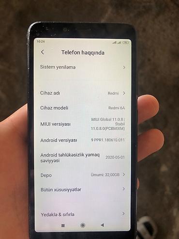 1.2.iwlenmiw.mabil.telfonlar: Redmi 6A, 32 GB, rəng - Qara, Sensor — 2