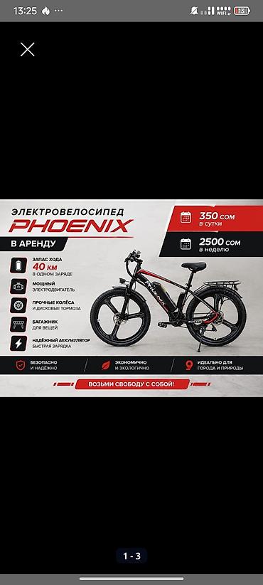 Электровелосипед PHOENIX — аренда - Запас хода до 40 км на одном