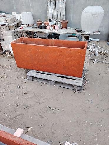 samavar ucuz: Uzun düzbucaqlı dekorativ beton çiçək yeşikləri - Material: armaturla — 6