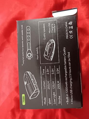 Велоаксессуары: Фонарик-спикер для велосипеда (модель 7588) Компактный передний свет — 8