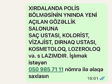 ищу работу охрана: Xırdalanda, Polis Bölməsinin yanında yerləşən yeni açılan gözəllik — 1