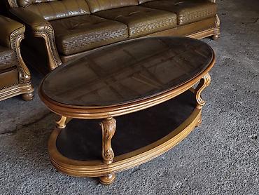 Stilski klub stolovi: Ovalni klub sto, klasičnog dizajna - Materijal: masivno drvo sa — 6