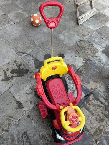 детская деревянная песочница: Uşaq “Magic Car” sürülə bilən maşın - Rəng: qırmızı/qara, sarı