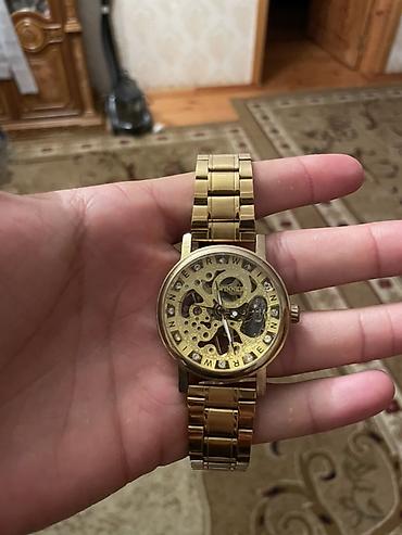 saat instagram: Barter olunur! Qızılı rəngdə mexaniki skelet saat - Brend: WINNER — 1