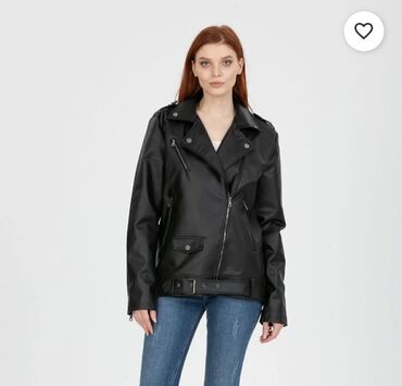 дождевик купить в баку: Qadınlar üçün qara rəngli biker üslubunda dəri gödəkçə. - Material