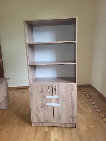 Ofis/ev üçün kitab rəfi və şkaf kombinəsi - Material: laminat/MDF-lam