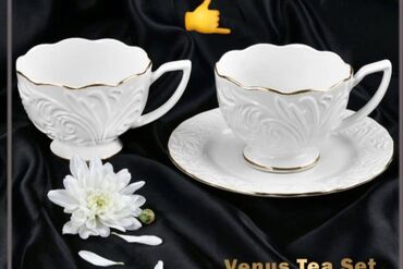 çaynı serviz: Çay dəsti, rəng - Ağ, 6 nəfərlik