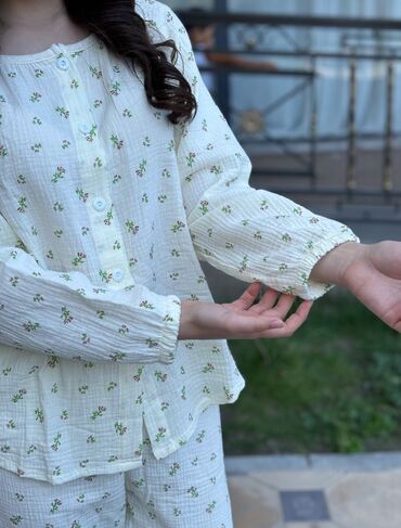 Пижамы: Муслиновый пижамы 🫶🏻 В наличии размеры M l xl 2xl 3xl ✔️Двойки с — 14