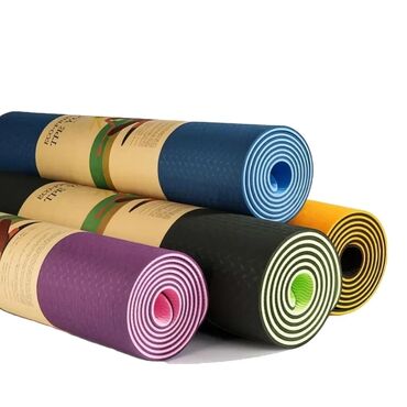 Elliptik trenajorlar: 8 mm rezin yoga mat. Tərə,suya davamlı ovulmayan resin matlar