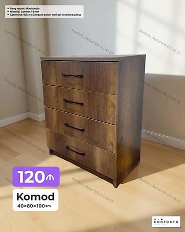 Ev və bağ: Komod – 40×80×100 sm - Material: 18 mm laminat - Rəng seçimi — 1