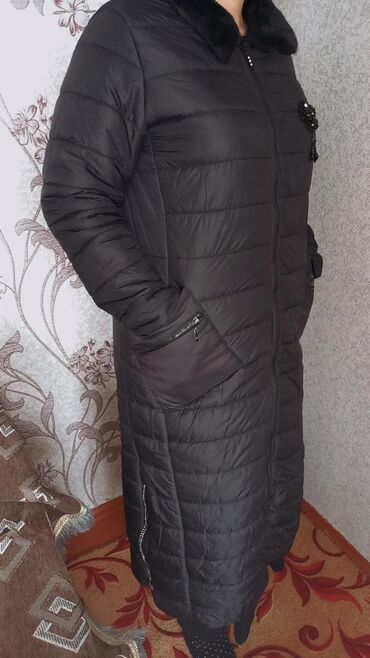 корейский одежда: Пальто, Зима, Длинная модель, 7XL (EU 54)