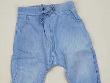błękitne jeansy: Spodnie jeansowe, F&F, 3-6 m, stan - Dobry