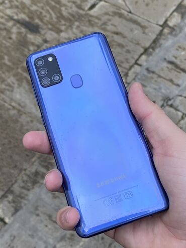 Samsung: Samsung Galaxy A21S, 32 GB, rəng - Göy, Barmaq izi, Face ID