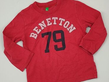 czerwone bluzki dla dziewczynek: Blouse, Benetton, 1.5-2 years, 86-92 cm, condition - Fair