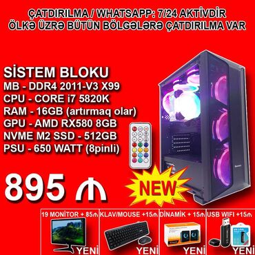 oyun tableti: Sistem Bloku "DDR4 2011-V3 X99/Core i7 5820K/Xeon E5-2680V4/16-32-64GB