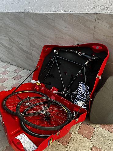 Чемоданы: Жёсткий чехол для перевозки велосипеда BikeBox Alan (красный) - — 2
