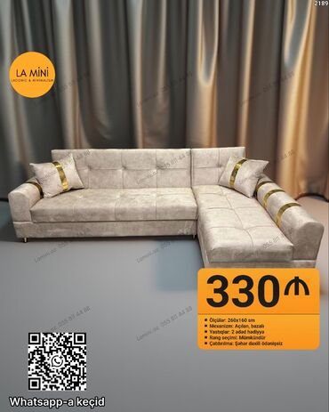 deko: Künc divan, Açılan, Bazalı, Parça, Şəhərdaxili pulsuz çatdırılma
