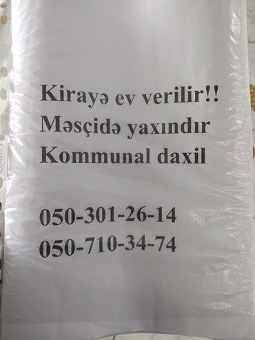 kirayə evlər sumqayıt 2024: Kirayə ev verilir. Məscidə yaxındır. Kommunal daxildir. Əlaqə
