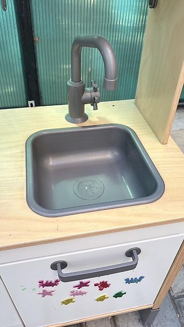 Игрушечные кухни: Uşaq oyun mətbəxi dəsti - Material: ağac/kontrplak karkas, plastik — 5