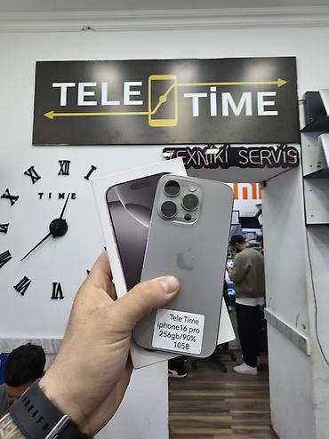 i̇phone telefon: IPhone 16 Pro, 256 GB, Natural Titanium, Zəmanət, Simsiz şarj, Face ID — 1
