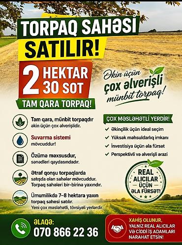 Torpaq sahələrinin satışı: Kənd təsərrüfatı — 13