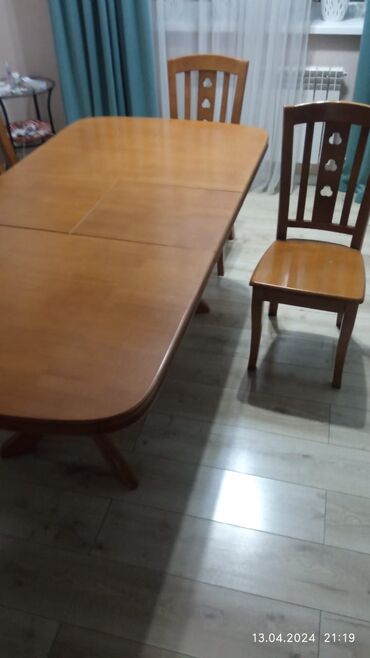 стол для юрты: Комплект стол и стулья Кухонный, Б/у