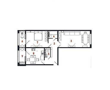 2 комнаты, 74 м², Церковь 108 серия, 2 этаж, ПСО (под самоотделку)