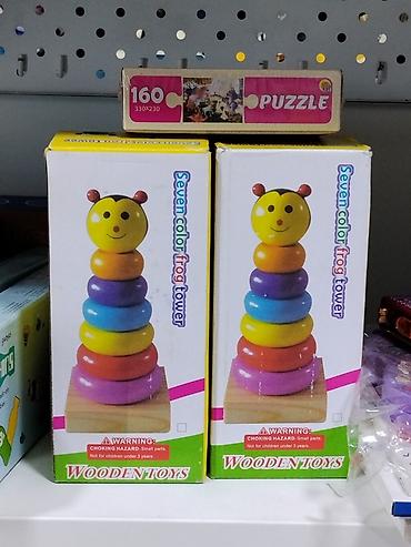 quick push pop it: Деревянная игрушка-сортер «Seven color frog tower» (WOODE N TOYS) - — 1