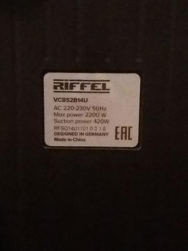 süpürgə: RIFFEL Tornado tozsoran - Model: VCB52B14U - Güc: 2400 W (etiketdə — 1
