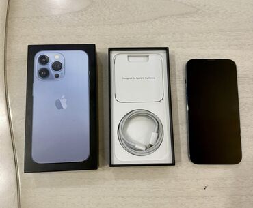 Apple iPhone: IPhone 13 Pro, Новый, 512 ГБ, Sierra Blue, Зарядное устройство, Кабель, Коробка