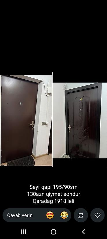 seyf qapi 2ci el: Məhsul: Seyf qapı - Ölçü: 205 x 100 sm - Material: metal, ön paneldə — 6