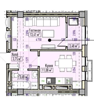 недостроенные дома: 1 бөлмө, 36 кв. м, Элитка, 9 кабат, ПСО (өзү оңдоп түзөтүп бүтүү үчүн)