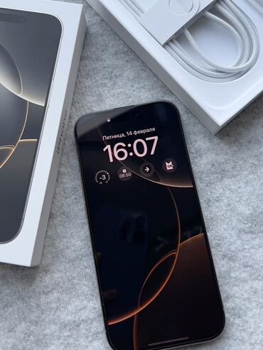айфо: IPhone 16 Pro Max, Новый, 256 ГБ, Desert Titanium, Зарядное устройство, Защитное стекло, Чехол, В рассрочку, 100 %