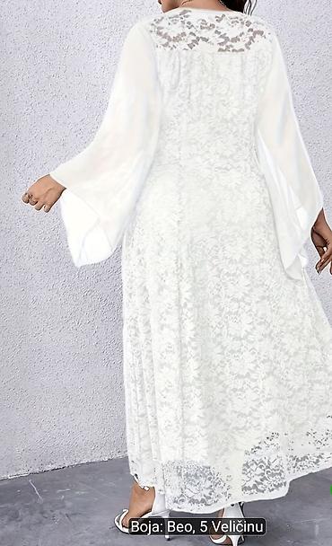 obuca baletanke: Elegantna bela čipkana haljina – midi/dužina do članaka - Boja: bela — 3