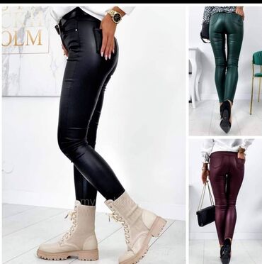 Pantalone: Hit pantalone od eko koze za puniji i vitkiji stas u puno lepih boja - — 16