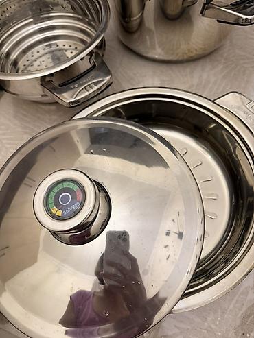 Кастрюли: Сотейник Solingen из нержавеющей стали с комплектом вставок - — 12