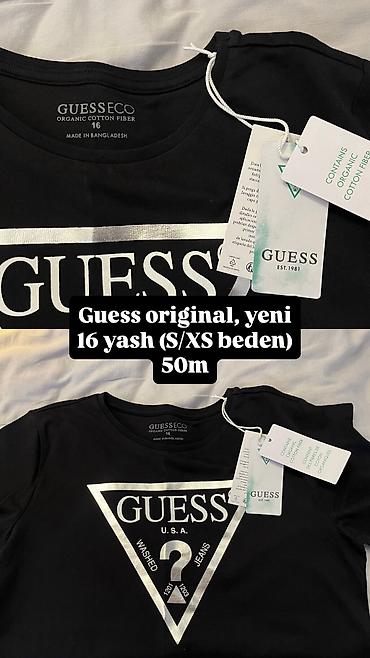 opel t: Guess original qadin t shirt 16 yash ( S/XS bedene uygun) tezedir — 1