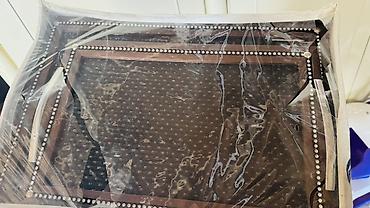 dubel vuran: Taxta dekorativ padnus dəsti – 2 ədəd - Material: ağac, ortasi deri - — 1