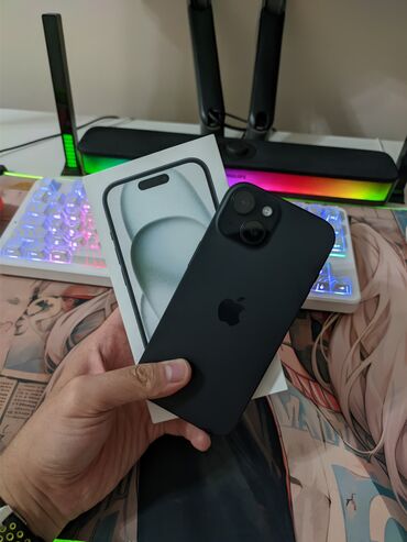 телефоны айфон цены: IPhone 15, Колдонулган, 128 ГБ, Кара, Куту, 89 %
