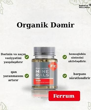 tuheksan kapsul: Siberian Wellness Essential Minerals – Organik Dəmir (Ferrum) — 1