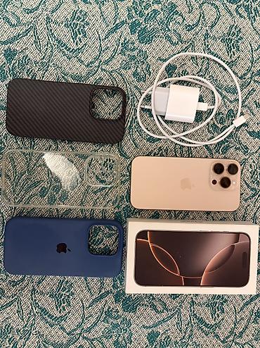 iphone 1x: IPhone 16 Pro, 128 GB, Desert Titanium, Simsiz şarj, Face ID — 8