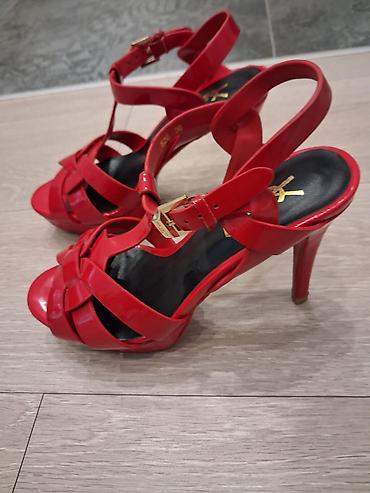 Босоножки, сандалии, шлепанцы: Босоножки, 36, Yves Saint Laurent, Новый, цвет - Красный, Самовывоз — 2