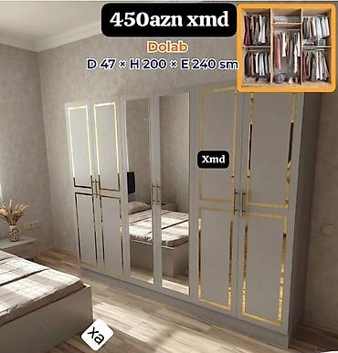 quzu derisi: Dolab – Xmd Ölçülər: Dərinlik 47 sm × Hündürlük 200 sm × En 240 sm - — 1