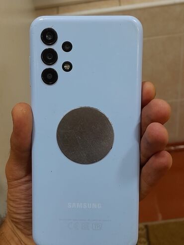 samaung a 11: Samsung Galaxy A13, 32 ГБ, цвет - Синий, Отпечаток пальца, Две SIM карты, Face ID
