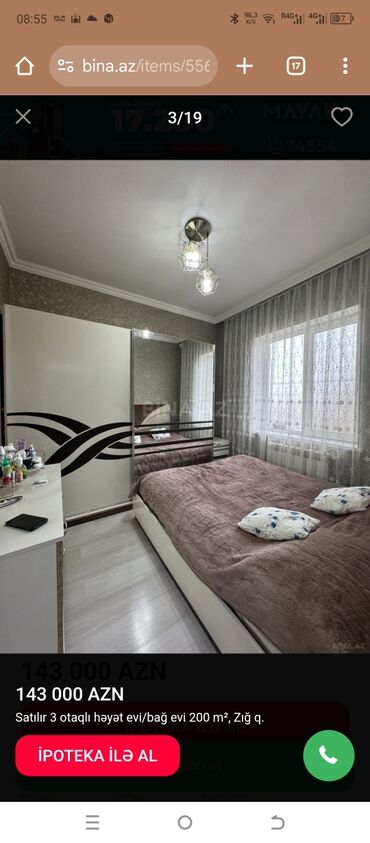 Həyət evləri və villaların satışı: Satılır 3 otaqlı həyət evi/bağ evi, Zığ q. Xüsusiyyətlər: - Geniş — 11