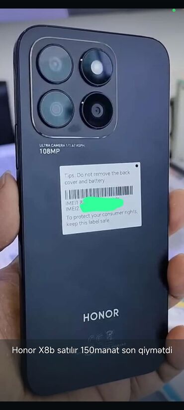 Honor: Honor X8b, 128 GB, rəng - Qara, Barmaq izi, Simsiz şarj, İki sim kartlı